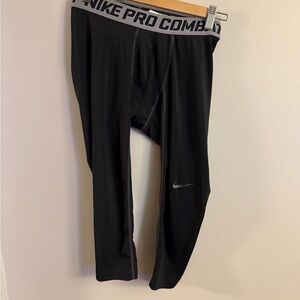 Nike Pro Combat Youth Large Compression Leggings Black Athletic Base Layer